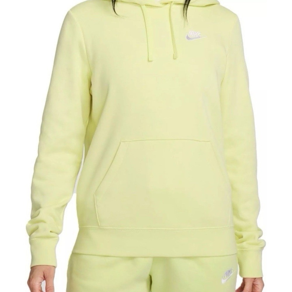 Women Size Small - Nike Sportswear Club Fleece Pullover Hoodie Yellow DQ5793-751
